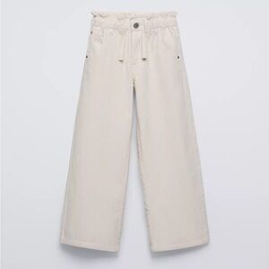 Zara Wide Wale Paperbag Corduroy Pants 6 Yrs 45.7”